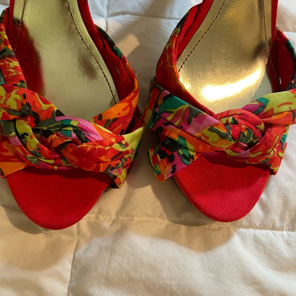 Style & Co. Red and Gold Heeled Sandals - Picture 4 of 7